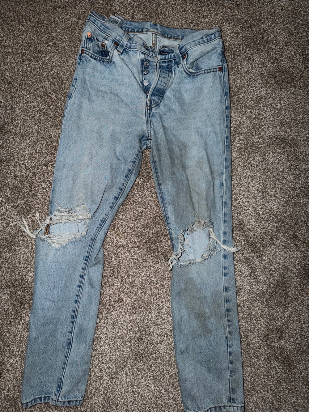 Levi's Light Blue Distressed Boyfriend Jeans